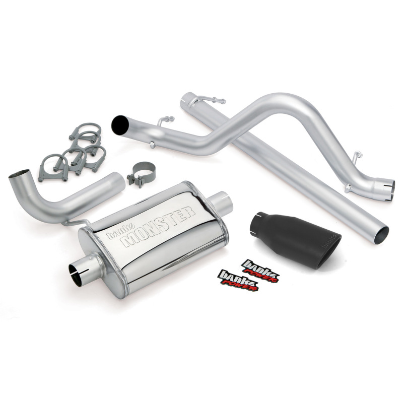 Banks 51321-B Monster Exhaust System 2.5" Single Exit For Jeep Wrangler 2007-11