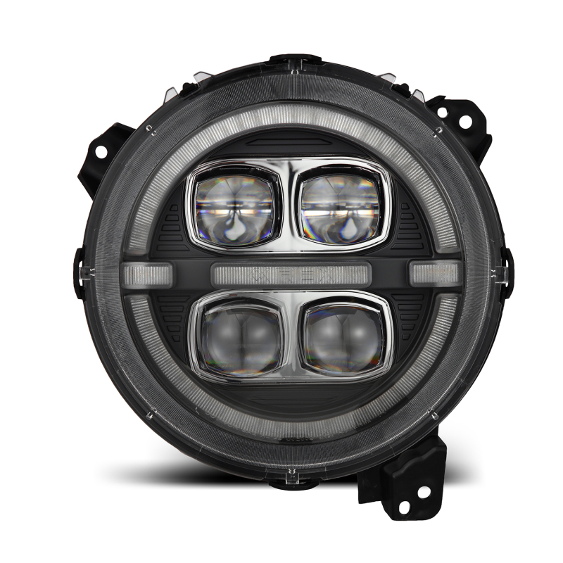 AlphaRex 18-23 Jeep Wrangler JL/Gladiator JT LED Proj Headlights Black w/ Activ Light/Seq Signal/DRL - 880868