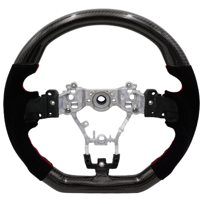 BLOX Racing 15-21 Subaru Carbon/Alcantara Steering Wheel Red Stitching - BXSW-50010-R