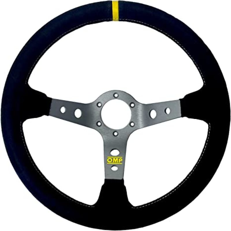 OMP Corsica Steering Wheel/3 Black Dish Spokes/ - Small Suede (Black) - OD0-1954-071