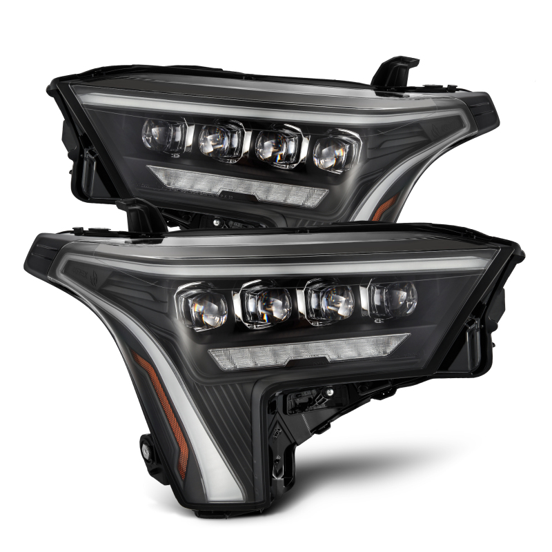AlphaRex 22-23 Toyota Tundra NOVA-Series Headlights Black w/Amber DRL - Req 810029 OR 810030 - 880872