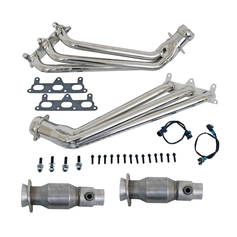 BBK fits 10-11 Camaro V6 Long Tube Exhaust Headers With Converters - 1-5/8 Chrome - 4041