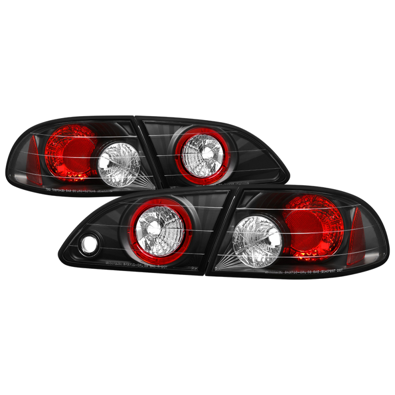 Spyder 5007476 Euro Style Tail Lights Black For Toyota Corolla 1998-2002 NEW