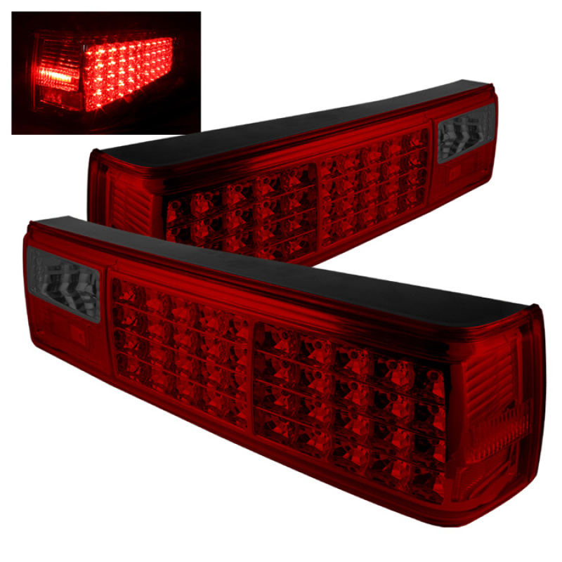 Xtune Ford MUStang 87-93 LED Tail Lights Red Smoke ALT-ON-FM87-LED-RS - 5012999