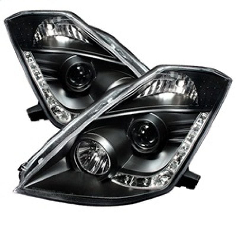 Spyder Auto 5032225 DRL LED Projector Headlights Xenon/HID Pair Black NEW
