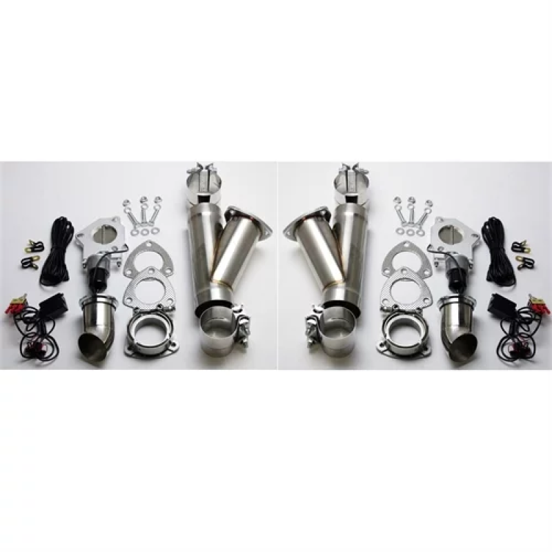 Granatelli 3.0in Stainless Steel Electronic Dual Exhaust Cutout w/Slip Fit & Band Clamp - 302530K