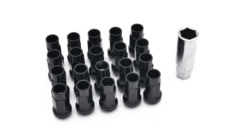 ISR Performance Steel 50mm Open Ended Lug Nuts M12x1.25 - Black - IS-12125-BLK