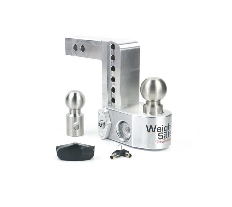Weigh Safe 6in Drop Hitch w/Built-in Scale & 2in Shank (10K/12.5K GTWR) - Aluminum - WS6-2
