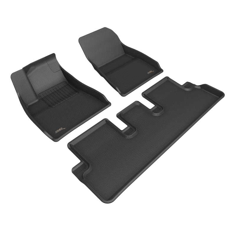 3D MAXpider 2024 Tesla Model 3 Kagu 1st & 2nd Row Floormat - Black - L1TL06901509