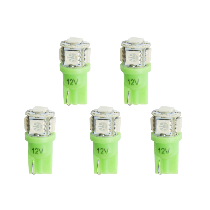 Autometer Green LED Replacement Bulb T3 Wedge - (Pack of 5) - 3285-K