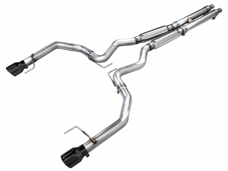 AWE 2024 Ford Mustang GT Fastback S650 RWD Track Edition Catback Exhaust w/ Dual Diamond Black Tips - 3020-33650