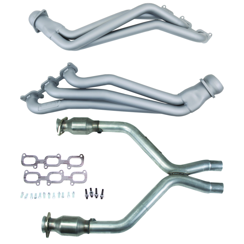 BBK 11-14 Ford Mustang V6 1-3/4 Long Tube Headers w/High Flow Catted X-Pipe (Ti Ceramic) - 16421