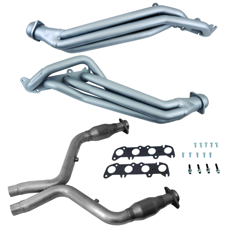 BBK 11-14 Ford Mustang GT 5.0 1-7/8in Long Tube Headers w/High Flow Catted X-Pipe (Ti Ceramic) - 18561