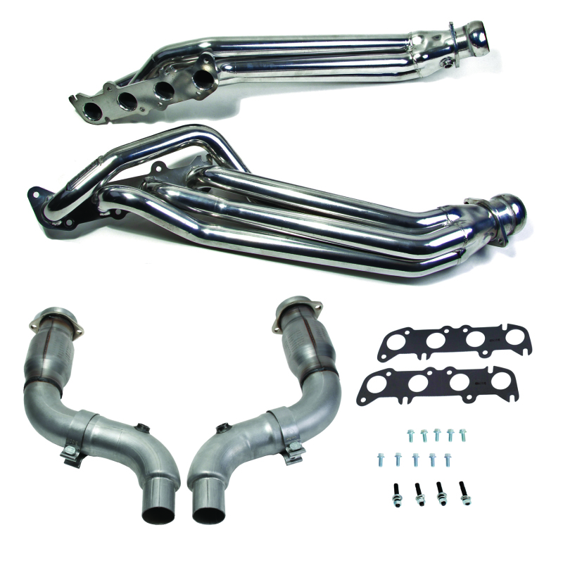 BBK 15-23 Ford Mustang GT 5.0 1-7/8in Headers w/High Flow Catted Mid Pipe (Silver Ceramic) - 18564