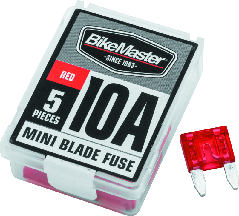 BikeMaster 5Piece 10A Replacement Mini Blade Fuse - 152444