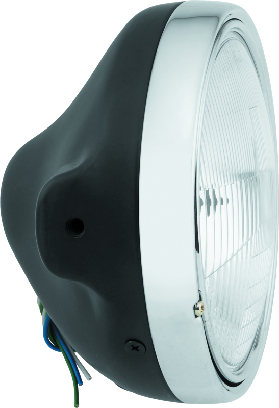 BikeMaster 7in Slim Headlight Side Mount - Black - 152457