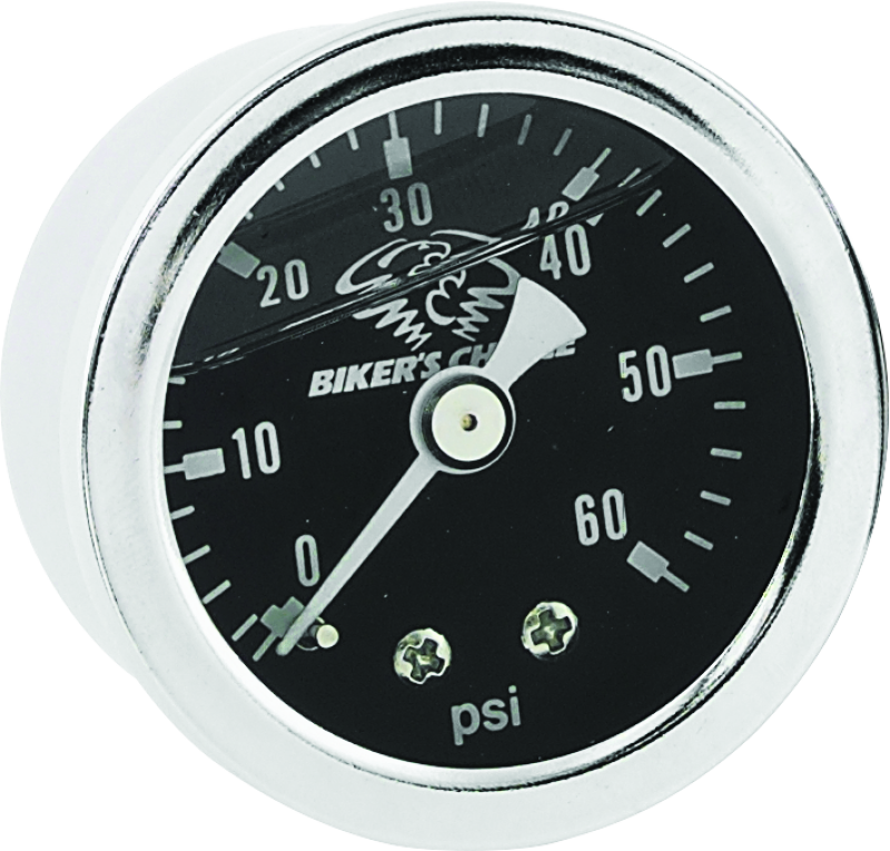 Bikers Choice Black Face Liquid Filled Oil Pressure Gauge 0-60 Psi 1/8 NPT - 210079