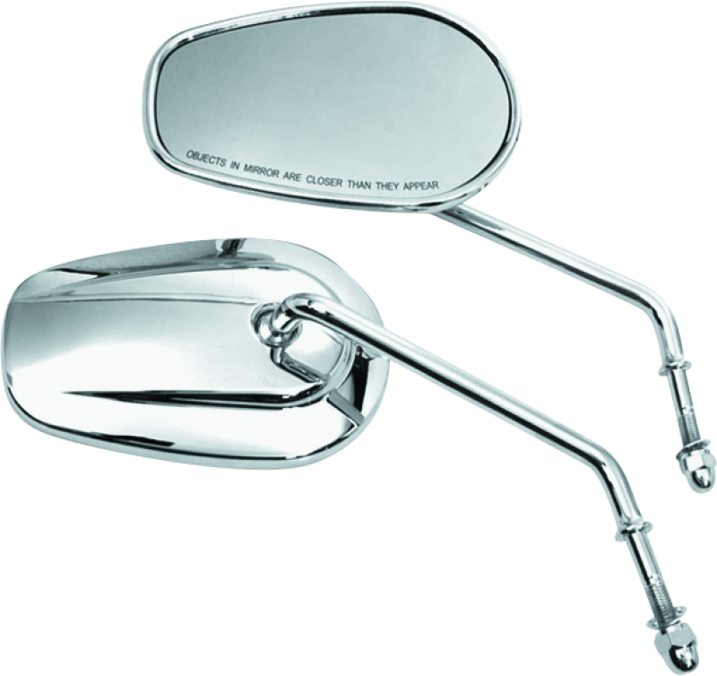 Bikers Choice Chrome Tapered Long Stem Mirrors Pr - 482006