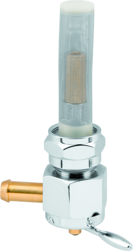 Bikers Choice Chrome Hex Petcock 22MM Left Outlet - 489640