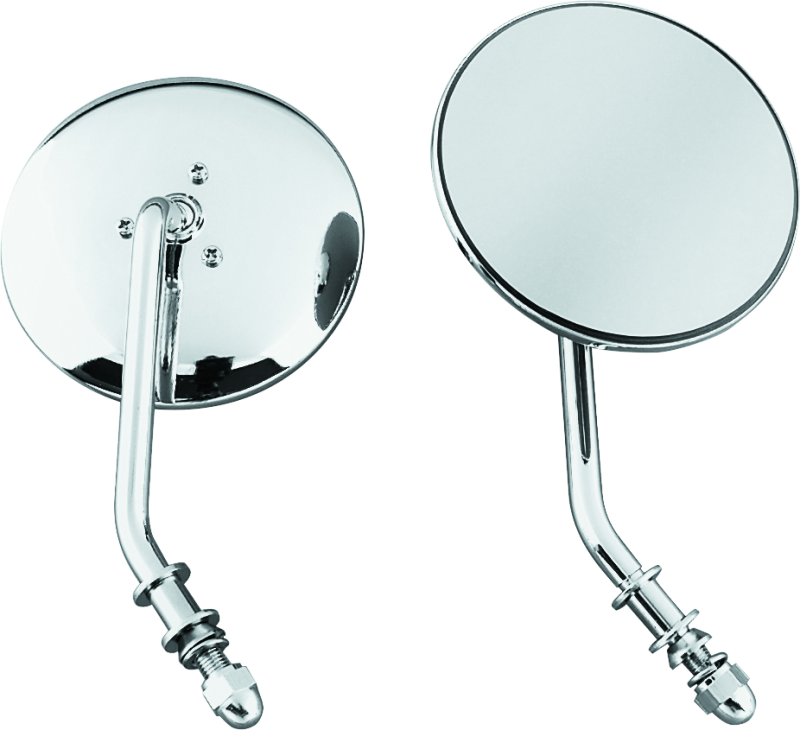 Bikers Choice 65-Up Chrome 4 Inch Round Short Stem Mirror Right Custom - 489711