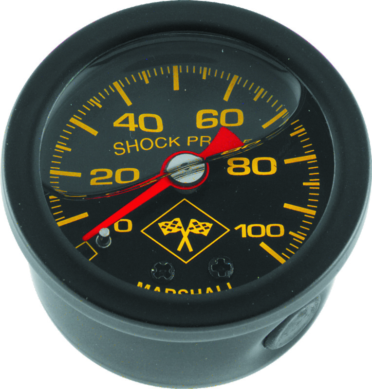 Bikers Choice 0-100 PSI Oil Pressure Gauge Black Face Black Bezel Liquid Filled Universal Custom - 496460