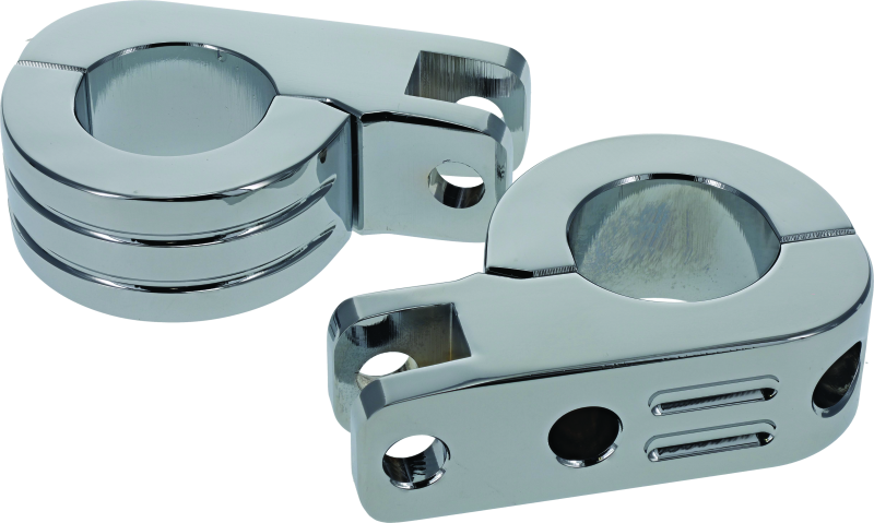 Bikers Choice Chrome Billet Highway Peg Mounts for 1.25 Inch Engine Guard Universal Custom Pr - 502318