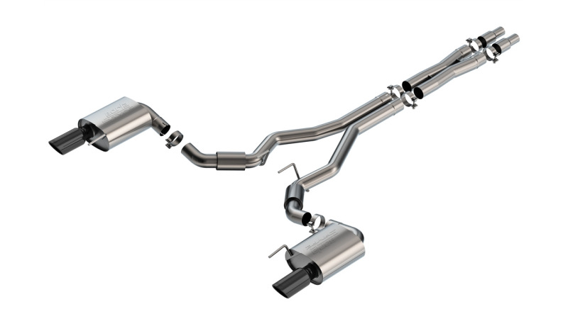 Borla 2024 Ford Mustang GT 5.0L V8 w/o Active Exhaust S-Type Cat-Back Exhaust System - Black Chrome - 140960BC
