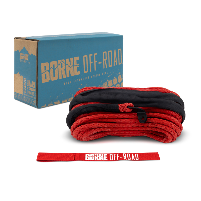 Borne Off-Road Synthetic Rope - 3/8in x 85ft - Red - BNWN-SR-38-85RD