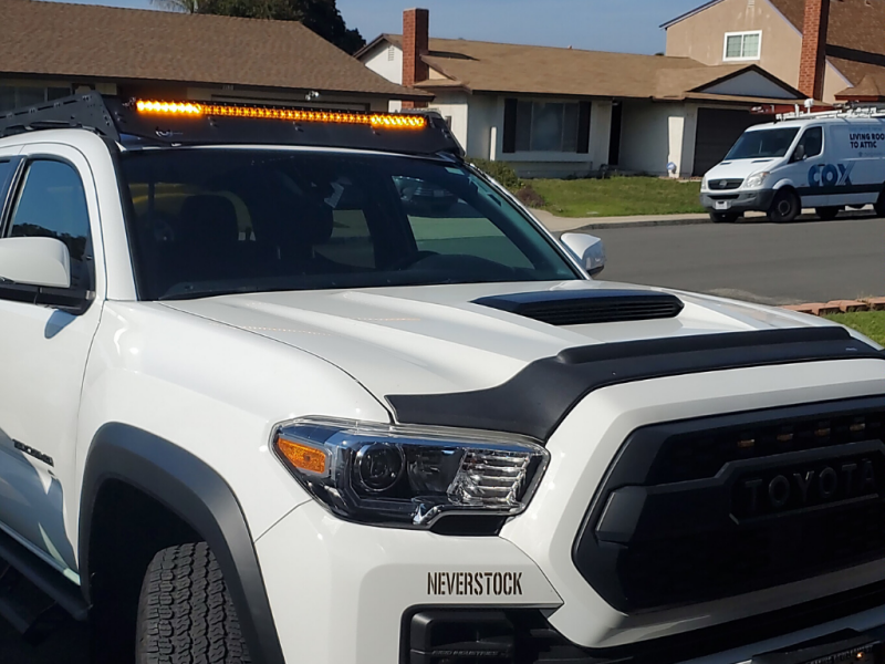 Cali Raised 40 Cut-Out Prinsu Roof Rack Slim Led Light Bar Bracket Kit - W/ 42 Inch Slim Led Light - CR2675