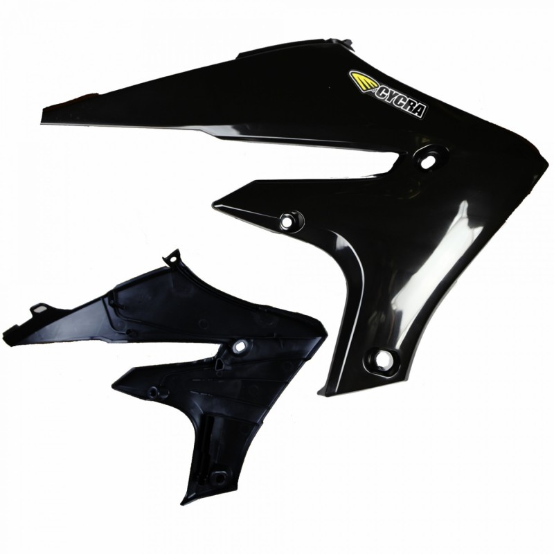 Cycra 20+ Yamaha WR250F Powerflow Radiator Shrouds - Black - 1CYC-1784-12