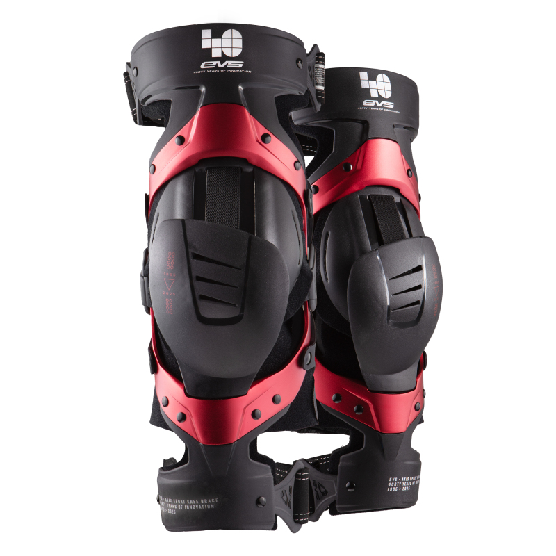 EVS Axis Sport Knee Brace 40th Anniversary Limited Edition Red Pair - Small - AXISS-BK40-SP