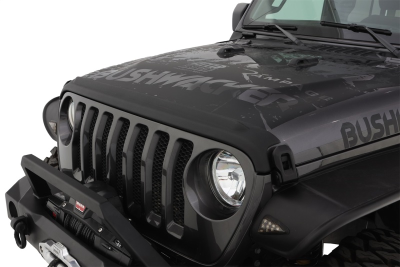 Bushwacker fits  18-19 Jeep Wrangler Rubicon/Sport//Unlimited/Sport S Hood Stone Guard- Black - 14093