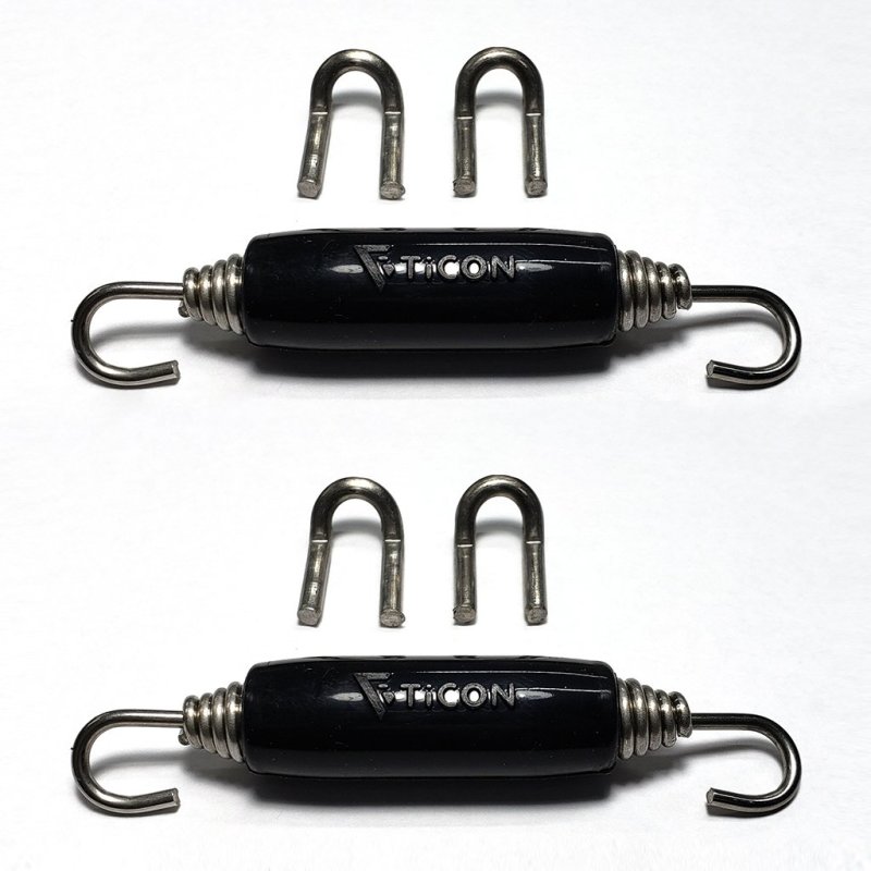 Ticon Industries Black Silicone Titanium Spring Tab and Spring Kit (4 Tabs/2 Springs) - 2 Pack - 108-00212-1101