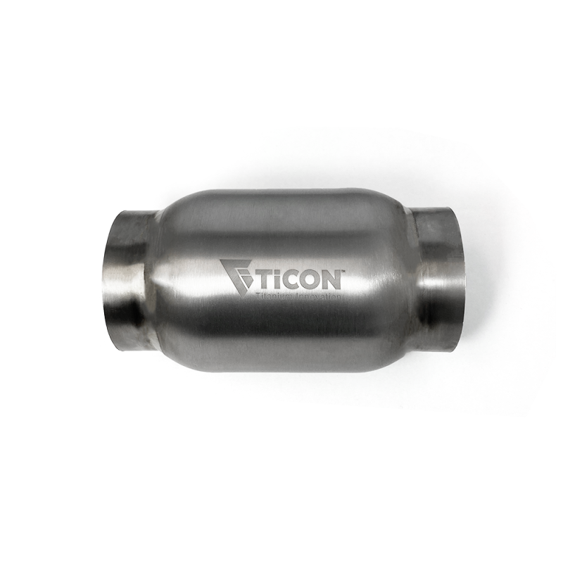 Ticon Industries 4in Body x 7in Length 3in Inlet/Outlet Titanium Bullet Resonator - 115-07613-0005