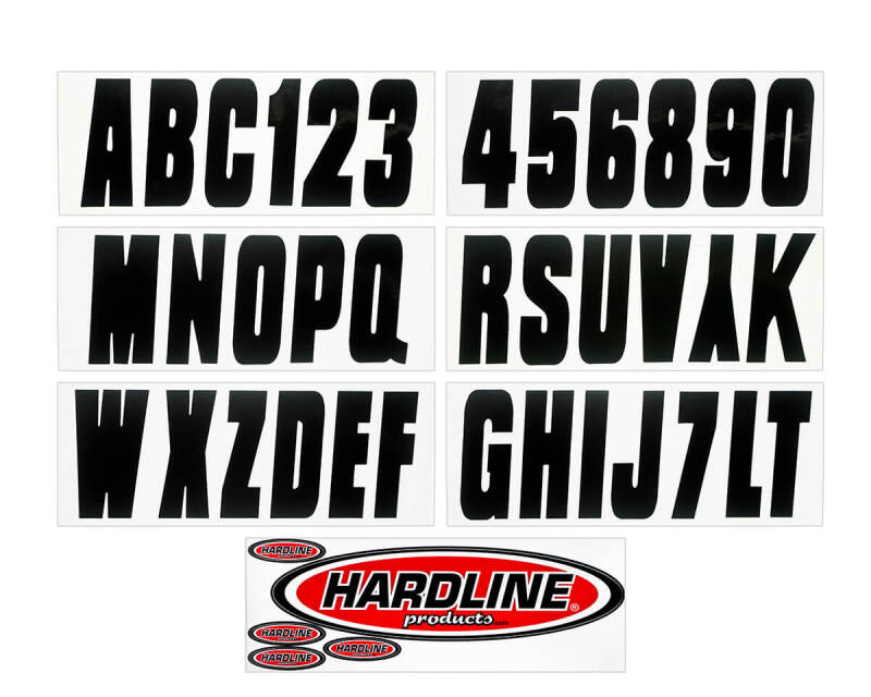 Hardline Boat Lettering Registration Kit 3 in. - 350 Black Solid - BLK350EC