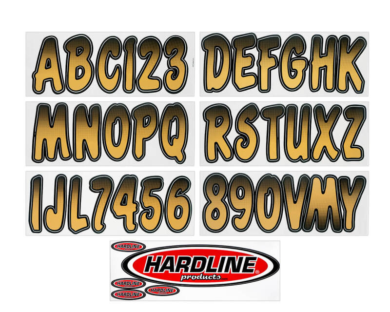 Hardline Boat Lettering Registration Kit 3 in. - 200 Beige/Black - BRBKG200