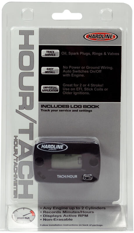 Hardline Hour Tachometer Meter Up To 2 Cylinders - 2/4 Stroke - HR-8061-2