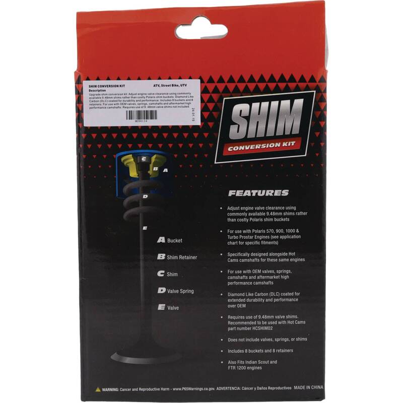 Hot Cams 19-20 FTR 1200 Rally LE/2019 FTR 1200 S Shim Conversion Kit - HC00134