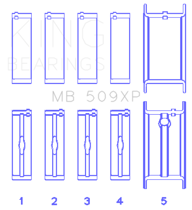 King Engine Bearings ChevrolET 400 V8 (Size STDX) Main Bearing Set - MB509XPSTDX