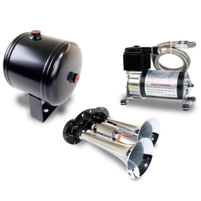 Kleinn Dual Chrome Horn Kit w/ 120 PSI Air Compressor / 0.5 gal Air Tank - HK1