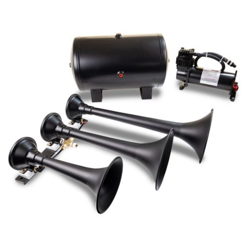 Kleinn Triple Black Horn Kit w/ 150 PSI Waterproof 5.0 gal Air Tank - HK9