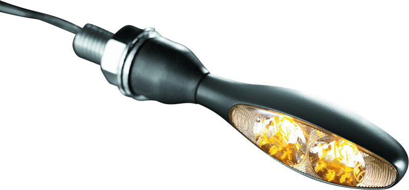 Kuryakyn Micro 1000 Clear Lens Amber Satin Black - 2537