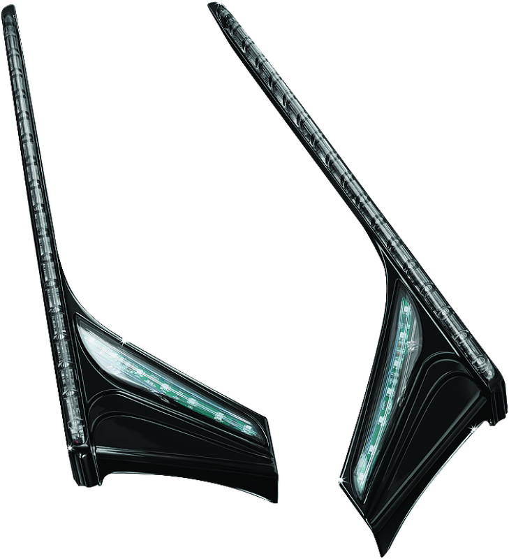 Kuryakyn L.E.D. Vertical Rear Light Strips 12-17 GL1800 Gloss Black Smoke Lens - 3247