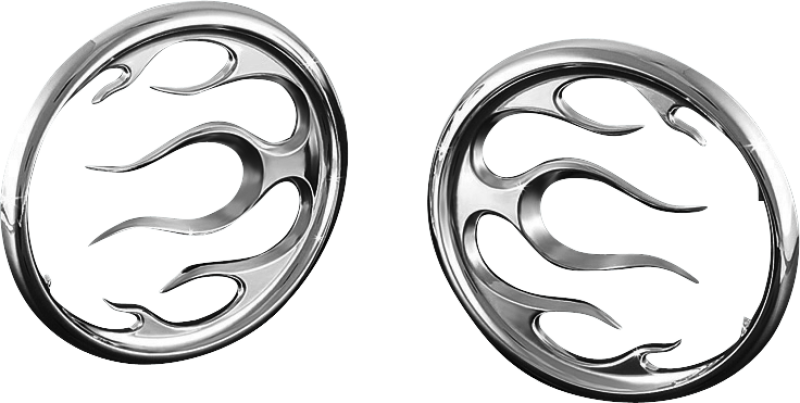 Kuryakyn Flame Speaker Grills Chrome - 3788