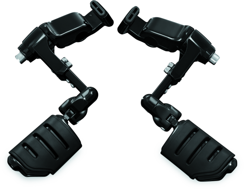 Kuryakyn Ergo III Adjustable Mount With Trident Dually ISO Pegs Gloss Black - 3990