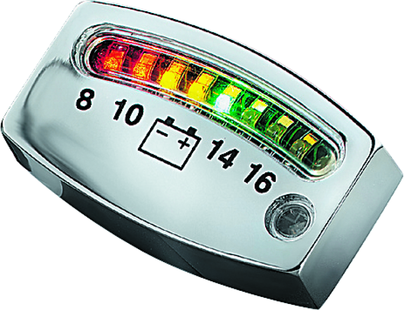 Kuryakyn LED Battery Gauge Universal Chrome - 4219