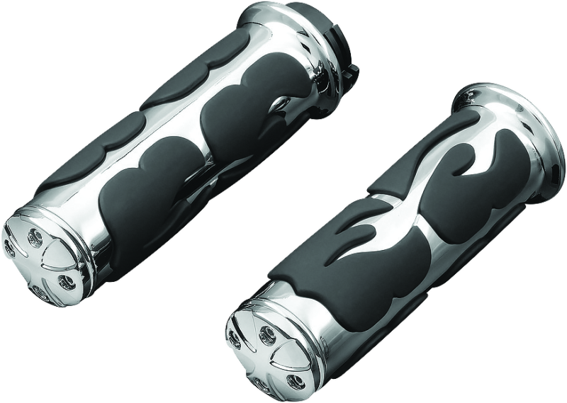Kuryakyn ISO Flame Grips Throttle-By-Wire Chrome - 6269