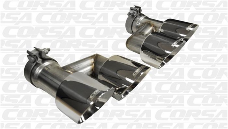 Corsa 14333 Dual Rear Twin 4.0" Pro Series Quad Polished Tip Kit With 3.0" Pipe