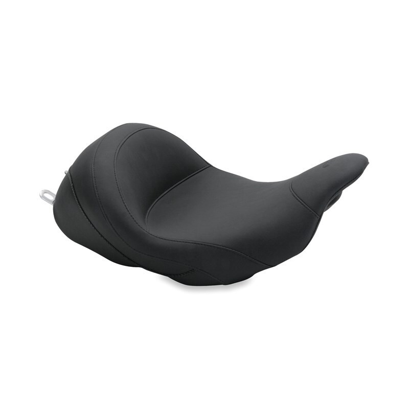 Mustang 08-21 Harley Electra Glide Std, Rd Glide, Rd King, Str Glide Lowdown Solo Seat - Black - 76078