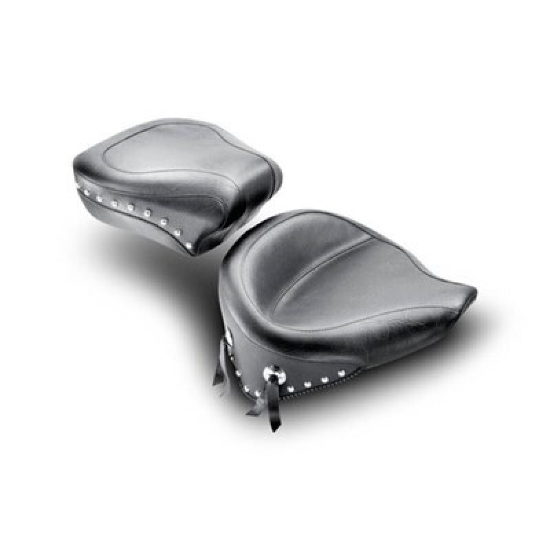 Mustang 00-15 Harley Softail Standard Rear Tire Wide Touring Passenger Seat w/Studs - Black - 76180